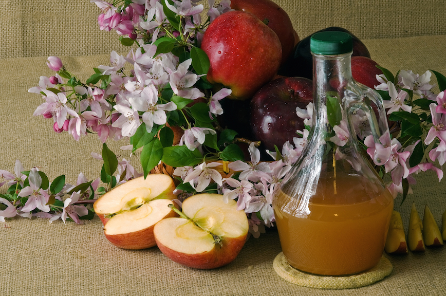 Apple cider vinegar and flowers 9-20-14
