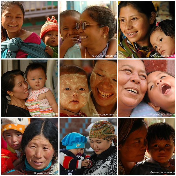 A mosaic of mothers with their children to celebrate mother's day. © www.uncorneredmarket.com